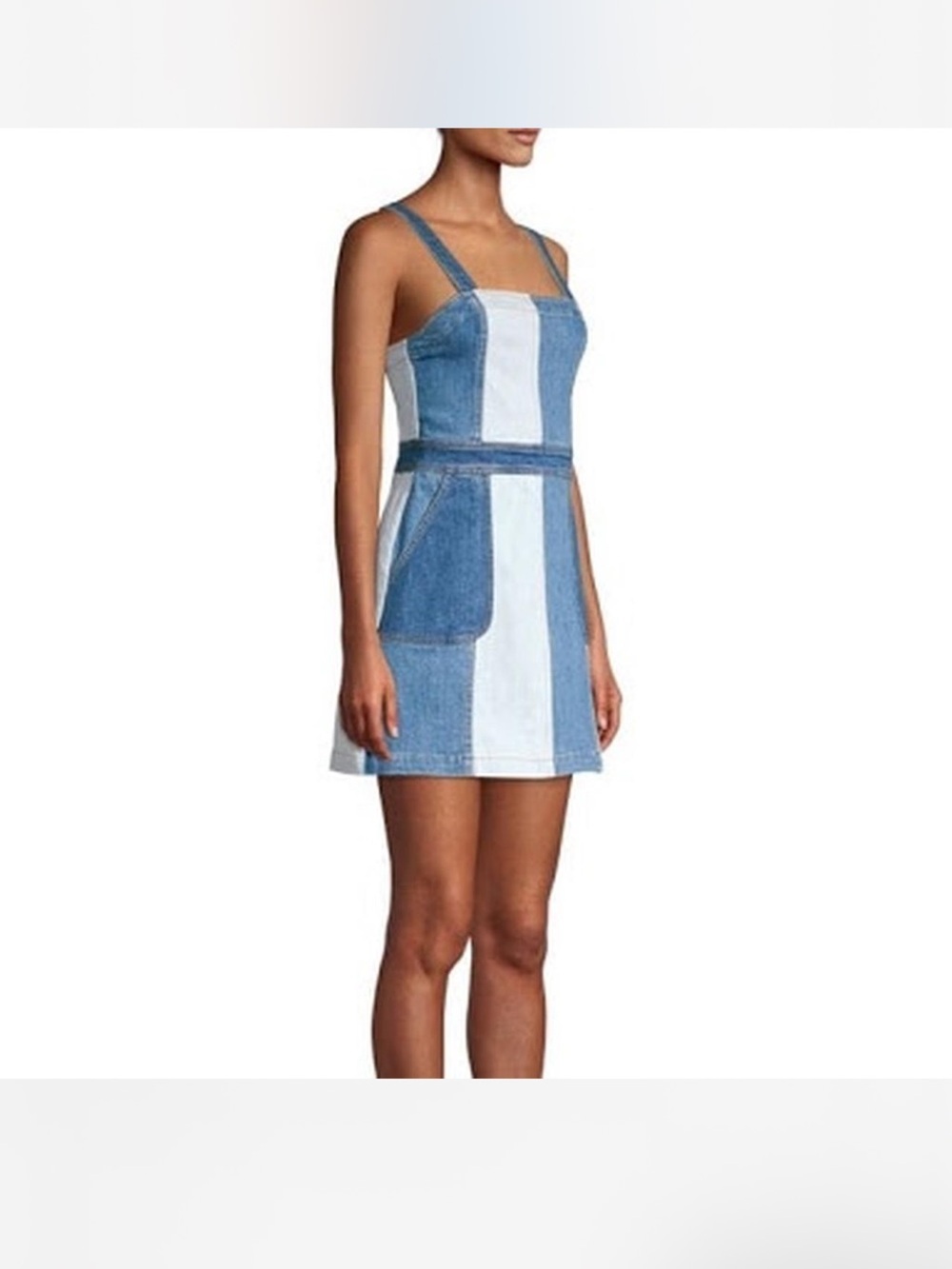 Alice + Olivia Two-Tone Denim Patchwork Mini Jamie Dress Y2K Size 10